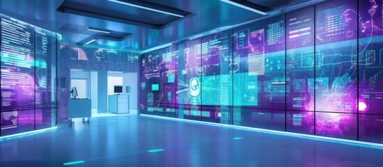 Futuristic Digital Wall in a Modern Interior