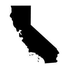 California Map Minimal vector illustration, symbol, outlined, silhouette, black, clipart, cut file 