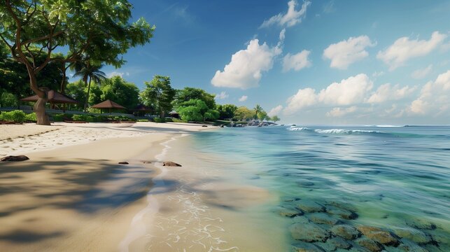 View of nusa dua beach in southern bali indonesia. Beach. Ultra realistic. Photorealistic