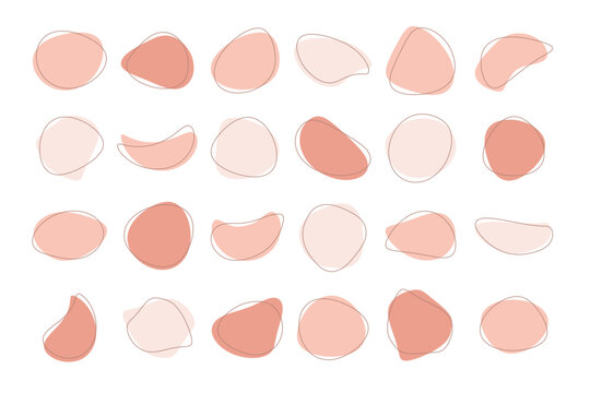 Abstract organic blob shape elements. Liquid basic amoeba blob shapes. Colorful stains geometric vector illustration isolated on white background