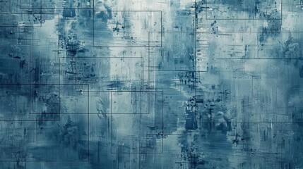 Obraz premium blue abstract painting with a lot of scratches