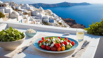 breakfast in Santorini, an ocean's view © am creative