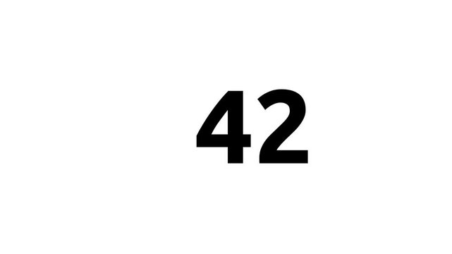 Simple count-up animation from 0 to 100. White, black, Green Screen background. Smooth and elegant animations that start and end gently with ease-in and ease-out transitions. 4K Motion Graphics