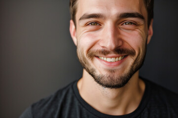 Obraz premium Portrait of a smiling joyful handsome man. High quality photo