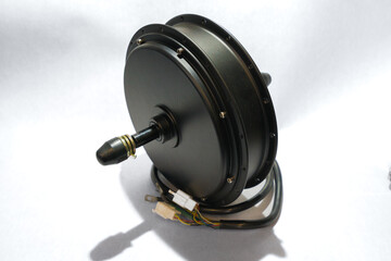 Powerful direct drive rear motor for electric bike with dual hall sensor kit isolated on white