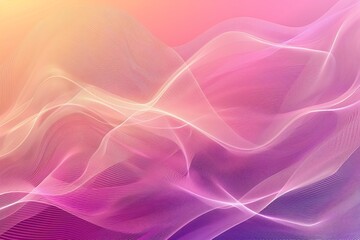 Fototapeta premium Abstract flowing waves of pink and purple light creating a dynamic, fluid motion effect, representing energy, movement, and modern design in a digital graphic format