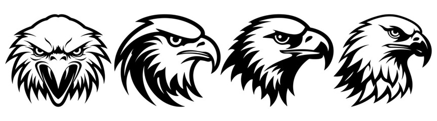 Eagle silhouette set vector design big pack of illustration and icon