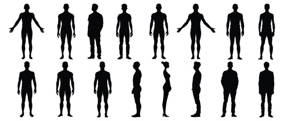 Human silhouette set vector design big pack of illustration and icon