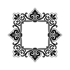 Ornate Black and White Decorative Square Frame