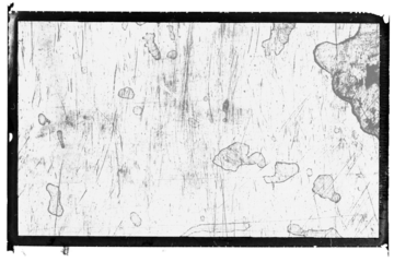 Vintage photo film frame of a middle format camera with with strong dusts, sratches and splatters on transparent background (png image).