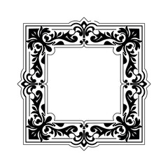 Ornate Black and White Decorative Square Frame