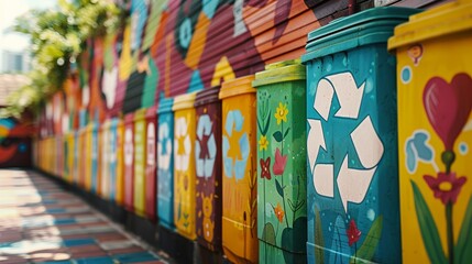eco-friendly school campaign, poster in classroom promoting recycling and waste reduction at school, urging students to engage in eco-friendly actions for a sustainable future