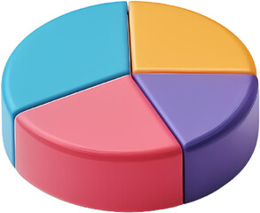 Obraz premium A set of colorful pie charts and bars. Scene is cheerful and playful, with the bright colors and shapes creating a sense of fun.