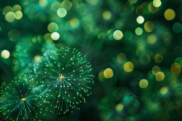 Green Firework celebrate anniversary happy new year 2024 