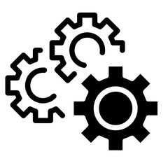 Black settings icon. Cogwheel symbol. Gear wheel vector linear icon for use in any purpose.