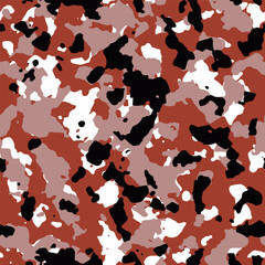 Seamless red and black fashion military camouflage pattern vector