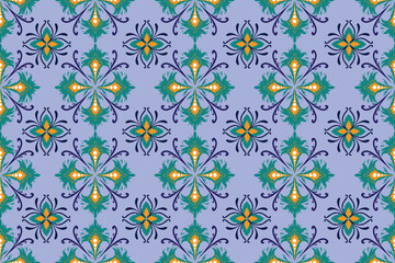 seamless floral pattern folk embroidery, and Mexican style, Aztec geometric art ornament print, Design for carpet , cover, wallpaper, wrapping, fabric, clothing , Abstract 