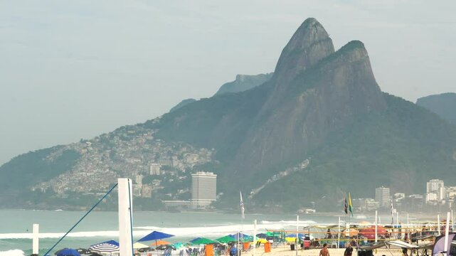 Ipanema Beach landscape in a beautiful summer day