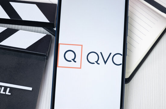New York, USA - 30 June 2024: QVC Logo or Icon on Phone Screen