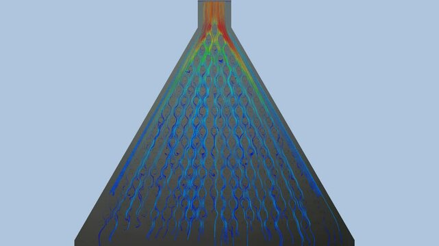 CFD simulation Computational fluid dynamics - Plinko possibility game airflow simulation