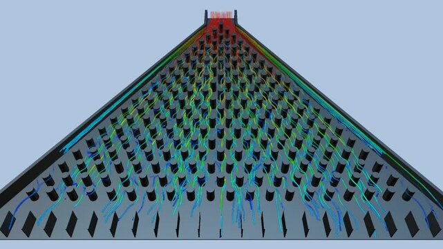 CFD simulation Computational fluid dynamics - Plinko possibility game airflow simulation