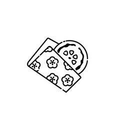 梅ヶ枝餅のイラスト（線画）