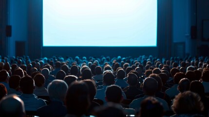 Rear view of audience in conference or seminar room generative ai