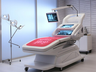 Laser Treatment, Laser epilation and cosmetology, ultrasound face treatment in medical spa center, Doctor doing laser face and hair removal treatment, skin care concept by using laser