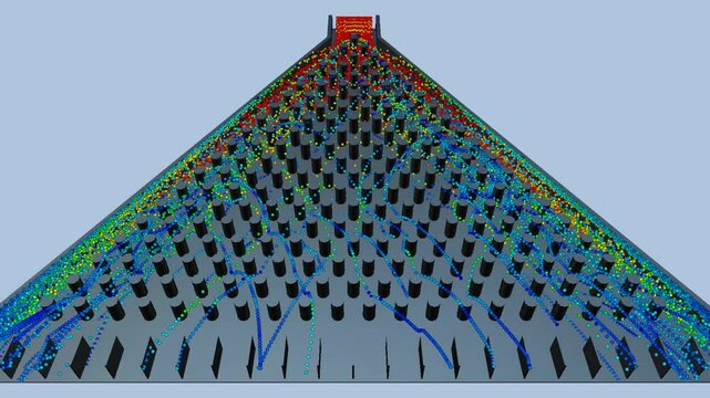 CFD simulation Computational fluid dynamics - Plinko possibility game airflow simulation