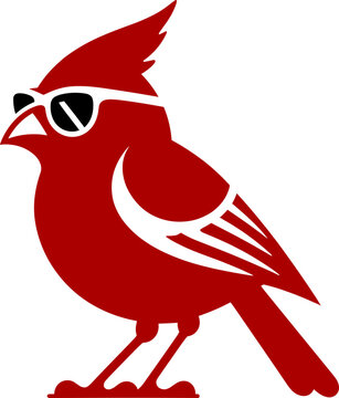 recommend clip art: Cardinal Bird with Sunglasses