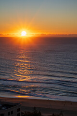 Winter sunrise at gold coast in Australia. 
