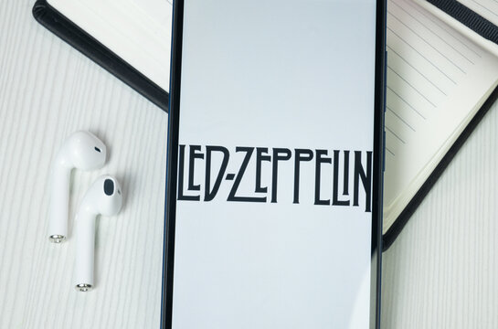 New York, USA - 30 June 2024: Led Zeppelin Logo or Icon on Phone Screen