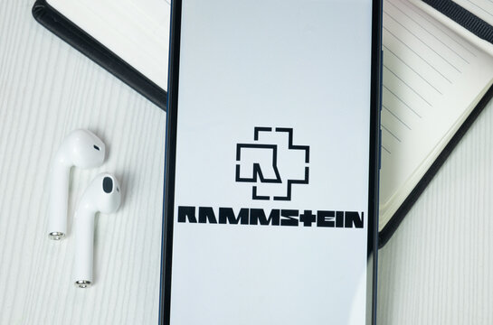New York, USA - 30 June 2024: Rammstein Logo or Icon on Phone Screen