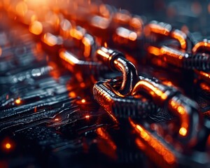 Close-up on the secure exchange of cryptocurrency, highlighting the safety and reliability of blockchain