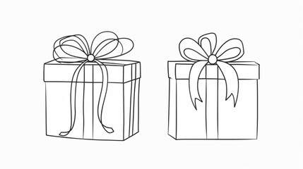 illustration of gift box with bow generative ai