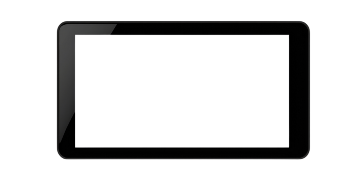 Blank or empty screen tablet frame. Mock up or Layout of a universal set of devices. UI, UX for infographics or presentations. Transparent png.