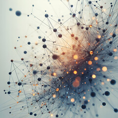 Abstract Glowing Connected Dots & Lines Sphere of Light Decoding Contextual Enrichment Modern Tech Background. Equity. Futuristic Digital Technology Network Connected Communication Structure. Big Data