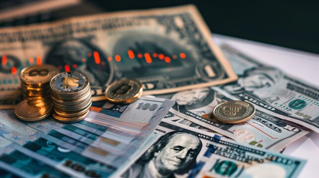 Global economic growth forex graph chart for business finance and investment with copy space