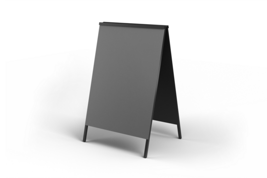 Sidewalk A Frame Sign Board Blank Mockup Transparent Background