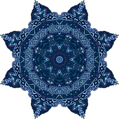 Abstract Medallion ethnic Blue geometric mandala background