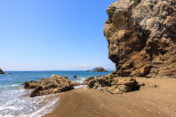 日出の石門近景　愛知県田原市