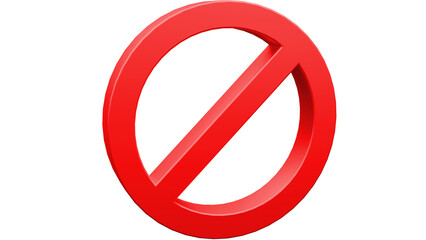 Fototapeta premium ban symbol 3d render isolated,red Forbidden icon 3d render isolated, obstacle symbol isolated 