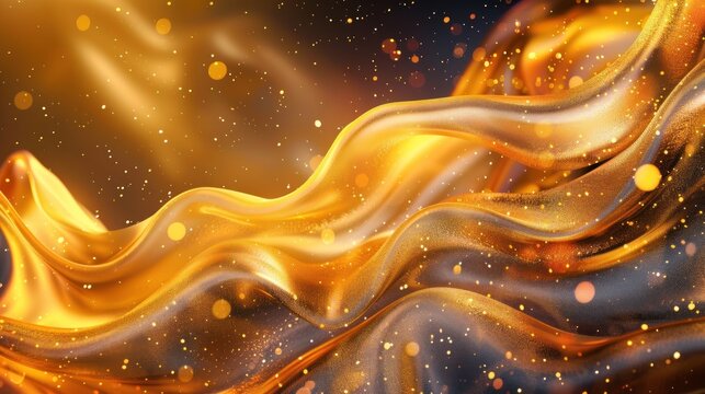 Abstract gold and black swirl marble texture with a lot of sparkles