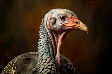 Vocal Turkey farm bird. Male nature meat. Generate Ai