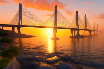 Bridge Silhouette at Sunset