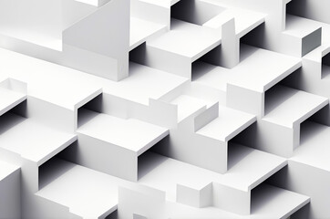 Fototapeta premium Abstract white geometric shapes