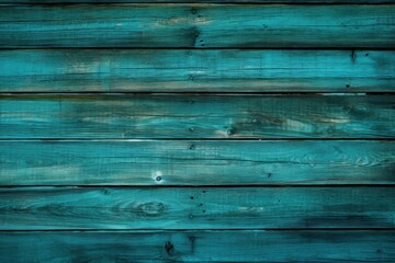 Obraz premium Cool Turquoise planks. Wooden board timber. Generate Ai