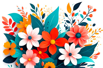 Obraz premium Colorful Paper Flowers Bouquet
