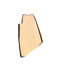 Piece of broken glass isolated on white