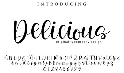 Delicious Font Stylish brush painted an uppercase vector letters, alphabet, typeface